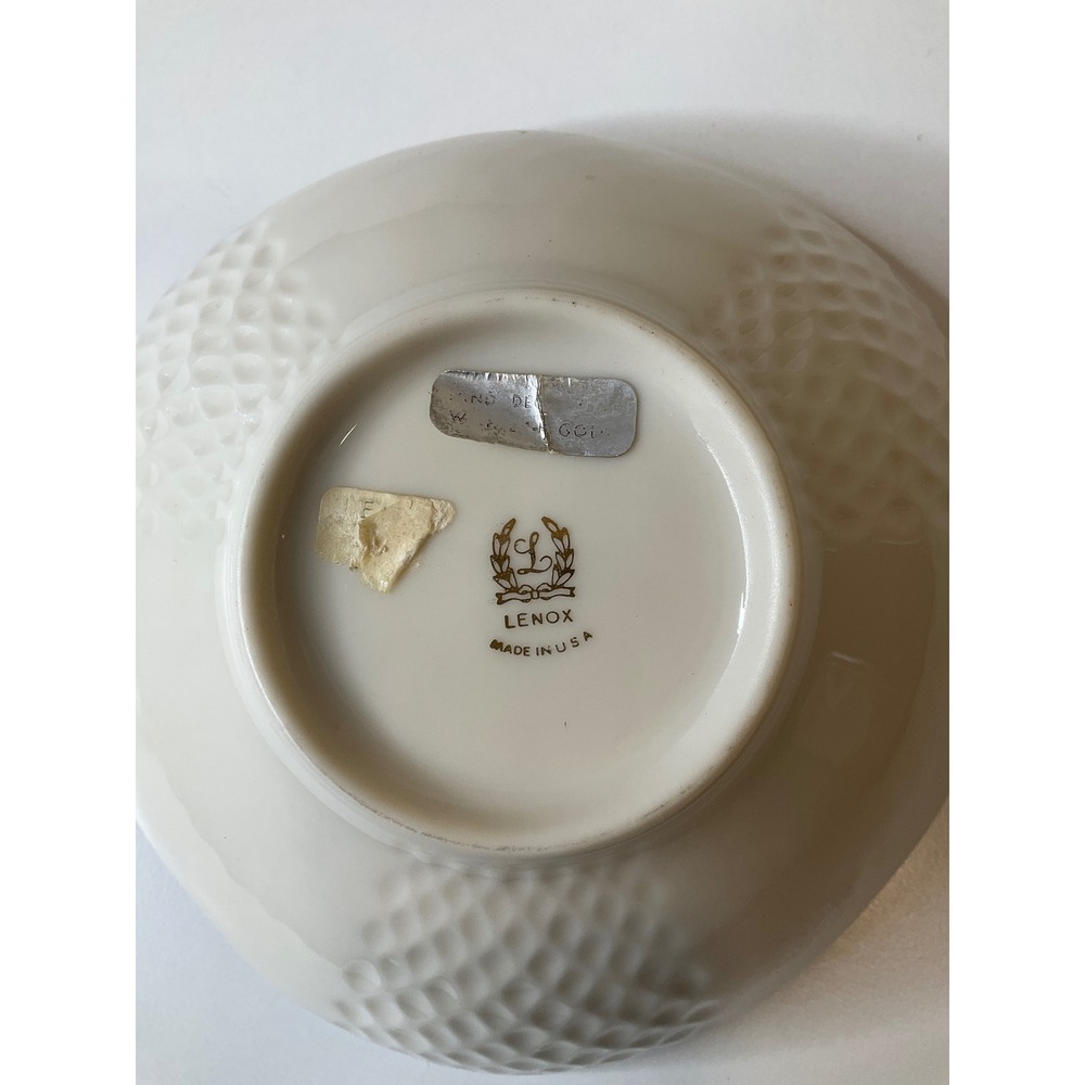 Vtg Lenox Harliquin Triangular Trinket Dish 24K Gold Trim Fine China Porcelain - Picture 5 of 6
